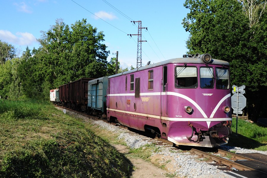 2020.08.27 JHMD T47.019 Jindřichův Hradec - Nová Bystřice Güterverkehr Rollbock (12)